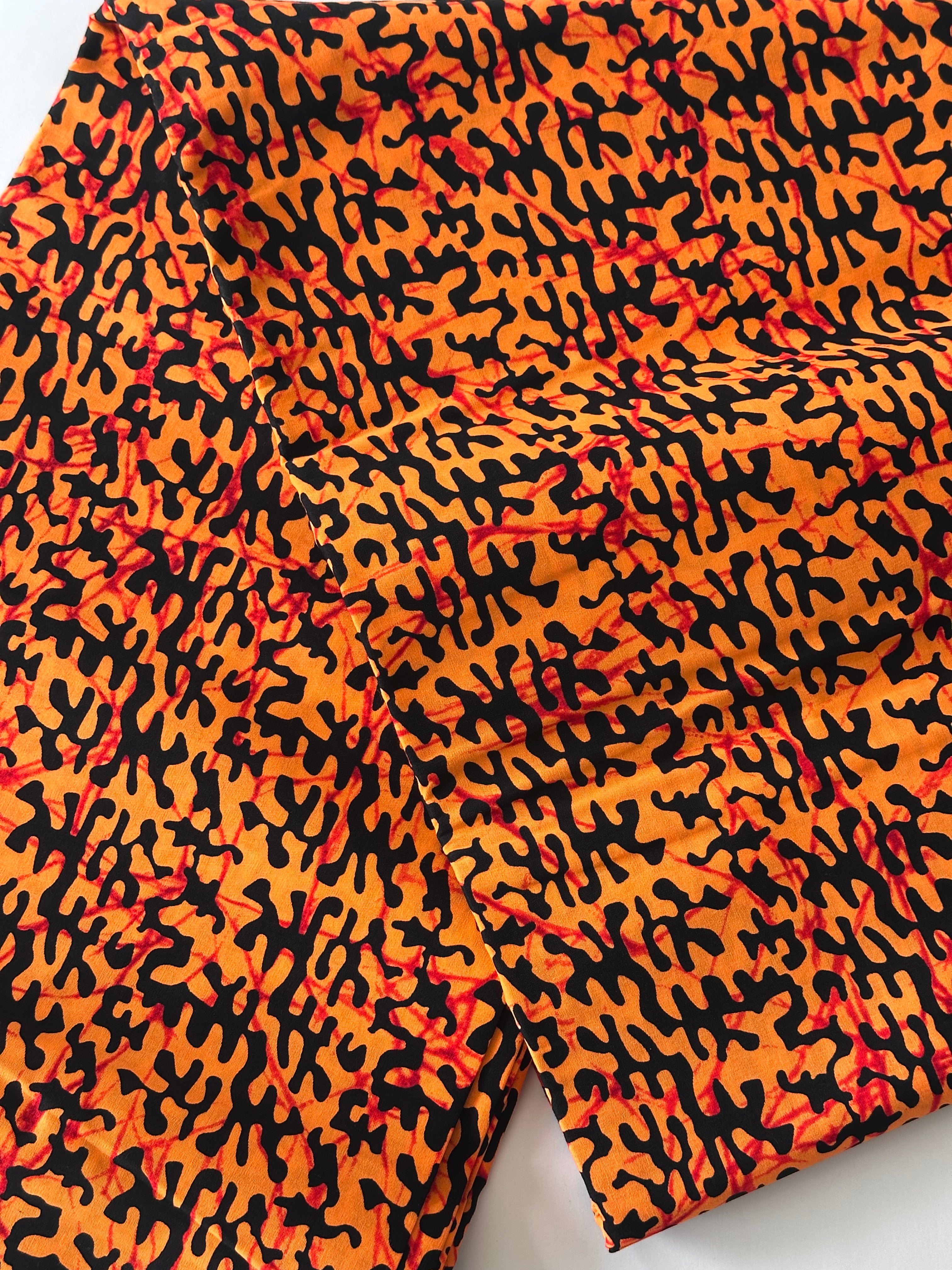Sunset Flame Abstract Ankara Fabric – 6 Yards