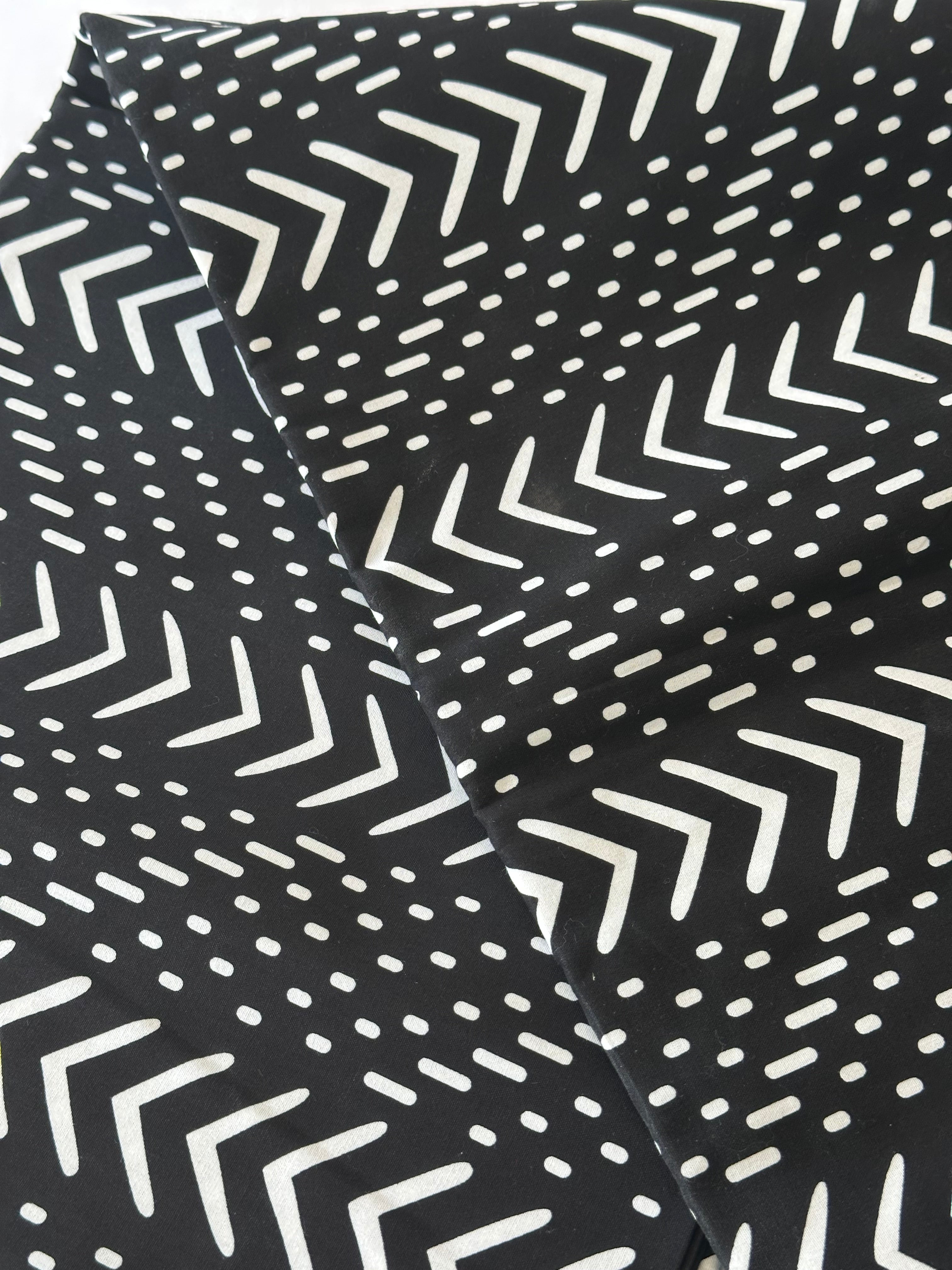 Black & White Tribal Arrow Wax Print – 6 Yards